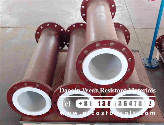 alumina ceramic lined straight steel pipe